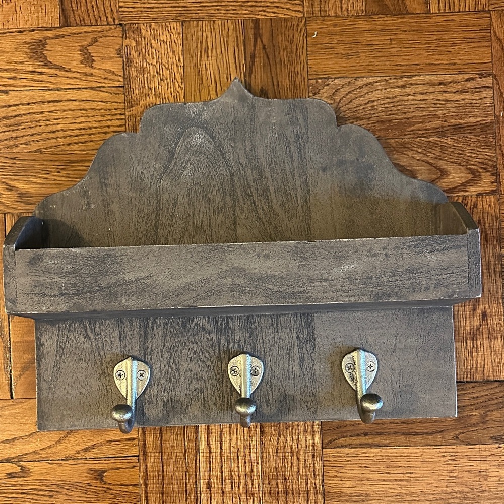 Rustic Gray Wall Organizer with Hooks - Pottery Barn